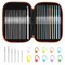 Multi-Color Metallic Crochet Hooks Set, Art Aluminum Knitting Needles for Yarn Craft Set with Sylish Storage Bag, Stitch Markers and Big Eye Needles